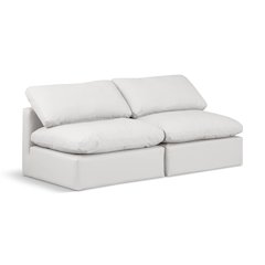 Indulge Cream Vegan Leather Modular Sofa