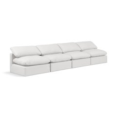 Indulge Cream Vegan Leather Modular Sofa
