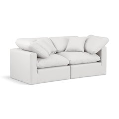 Indulge Cream Vegan Leather Modular Sofa