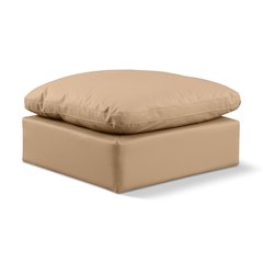 Indulge Tan Vegan Leather Ottoman