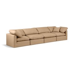 Indulge Tan Vegan Leather Modular Sofa