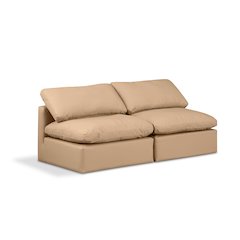 Indulge Tan Vegan Leather Modular Sofa