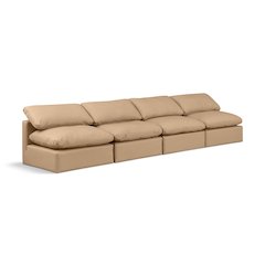 Indulge Tan Vegan Leather Modular Sofa