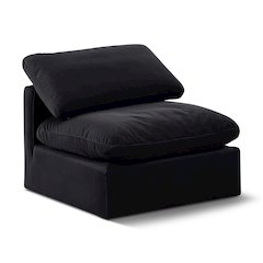 Indulge Black Velvet Armless Chair