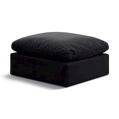 Indulge Black Velvet Ottoman