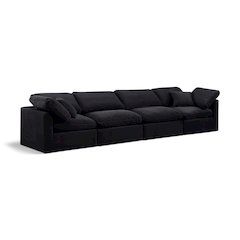Indulge Black Velvet Modular Sofa