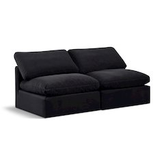 Indulge Black Velvet Modular Sofa