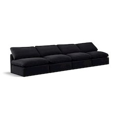 Indulge Black Velvet Modular Sofa