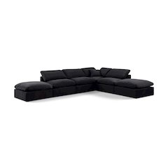 Indulge Black Velvet Modular Sectional