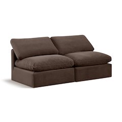 Indulge Brown Velvet Modular Sofa