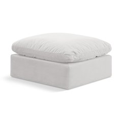 Indulge Cream Velvet Ottoman