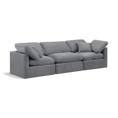 Indulge Grey Velvet Modular Sofa