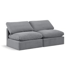 Indulge Grey Velvet Modular Sofa