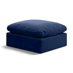 Indulge Navy Velvet Ottoman
