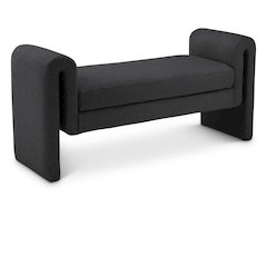 Stylus Black Boucle Fabric Bench