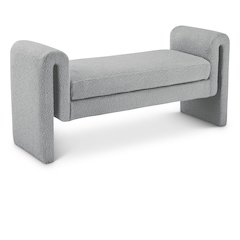 Stylus Grey Boucle Fabric Bench