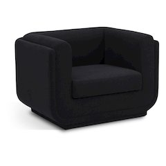Kimora Black Linen Textured Fabric Chair