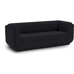 Kimora Black Linen Textured Fabric Sofa