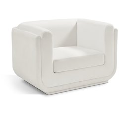 Kimora Cream Linen Textured Fabric Chair