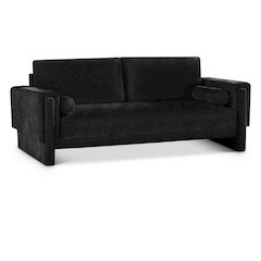 Madeline Black Chenille Fabric Sofa