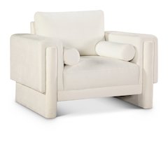 Madeline Cream Chenille Fabric Chair