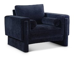 Madeline Navy Chenille Fabric Chair