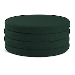 Aphia Green Boucle Fabric Ottoman/Coffee Table
