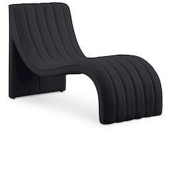 Orian Black Teddy Fabric Chaise