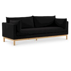 Langham Black Linen Textured Fabric Sofa