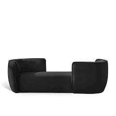 Hilton Black Fabric Chaise