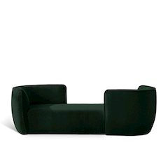 Hilton Green Fabric Chaise