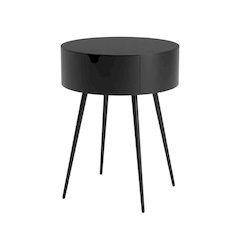 Black Nightstand with Contemporary Finish and Modern Style