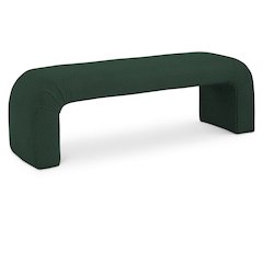 Niagara Green Boucle Fabric Bench
