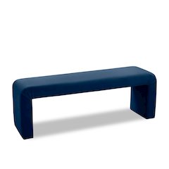 Minimalist Navy Velvet Bench