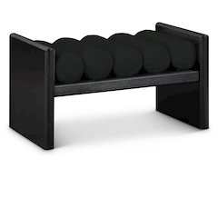 Waverly Black Boucle Fabric Bench