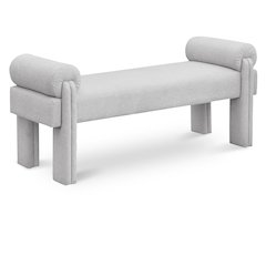 Stefano Grey Polyester Fabric Bench