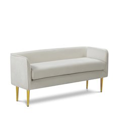 Audrey Cream Velvet Bench