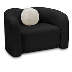 Kali Black Faux Shearling Teddy Fabric Chair