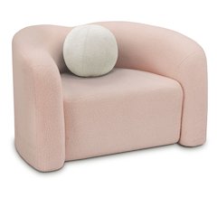 Kali Pink Faux Shearling Teddy Fabric Chair