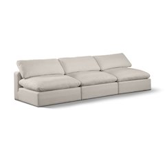 Comfy Beige Linen Textured Fabric Modular Sofa