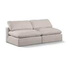 Comfy Beige Linen Textured Fabric Modular Sofa