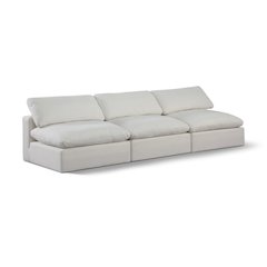 Comfy Cream Linen Textured Fabric Modular Sofa
