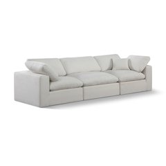 Comfy Cream Linen Textured Fabric Modular Sofa