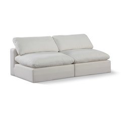 Comfy Cream Linen Textured Fabric Modular Sofa
