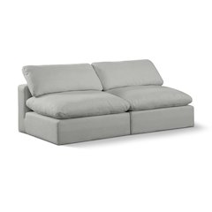 Comfy Grey Linen Textured Fabric Modular Sofa