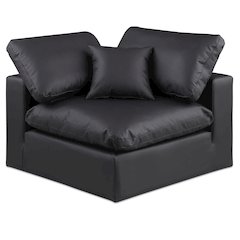 Comfy Black Vegan Leather Modular Corner Chair