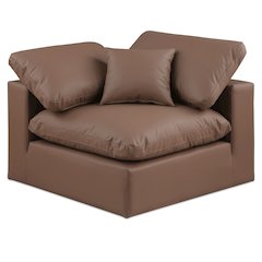 Comfy Brown Vegan Leather Modular Corner Chair
