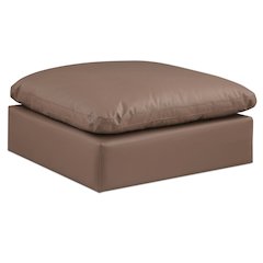 Comfy Brown Vegan Leather Modular Ottoman