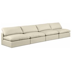 Comfy Cream Vegan Leather Modular Sofa
