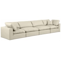 Comfy Cream Vegan Leather Modular Sofa